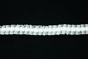 0.625 inch White Double Ruffled Organza Ribbon  (20 Yards) SALE ITEM